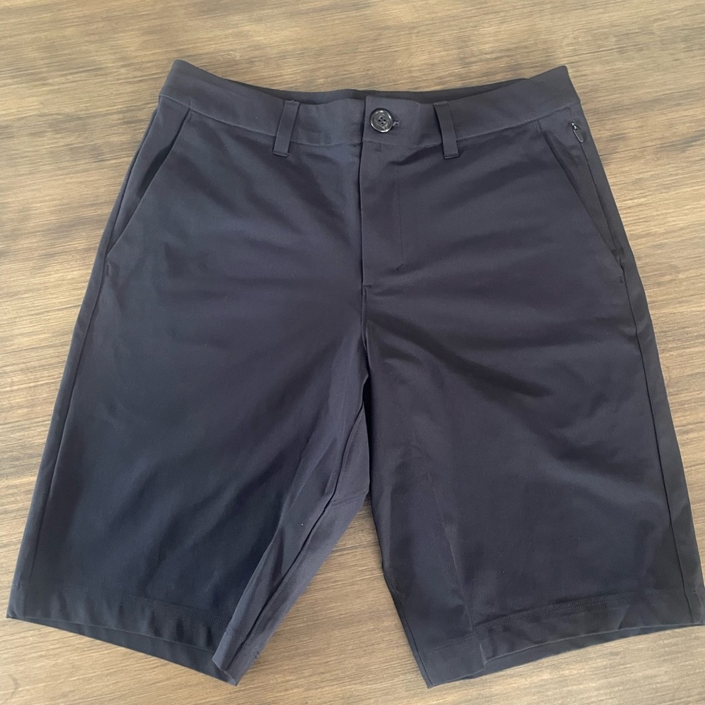 lululemon athletica Black Flat Front Men Shorts